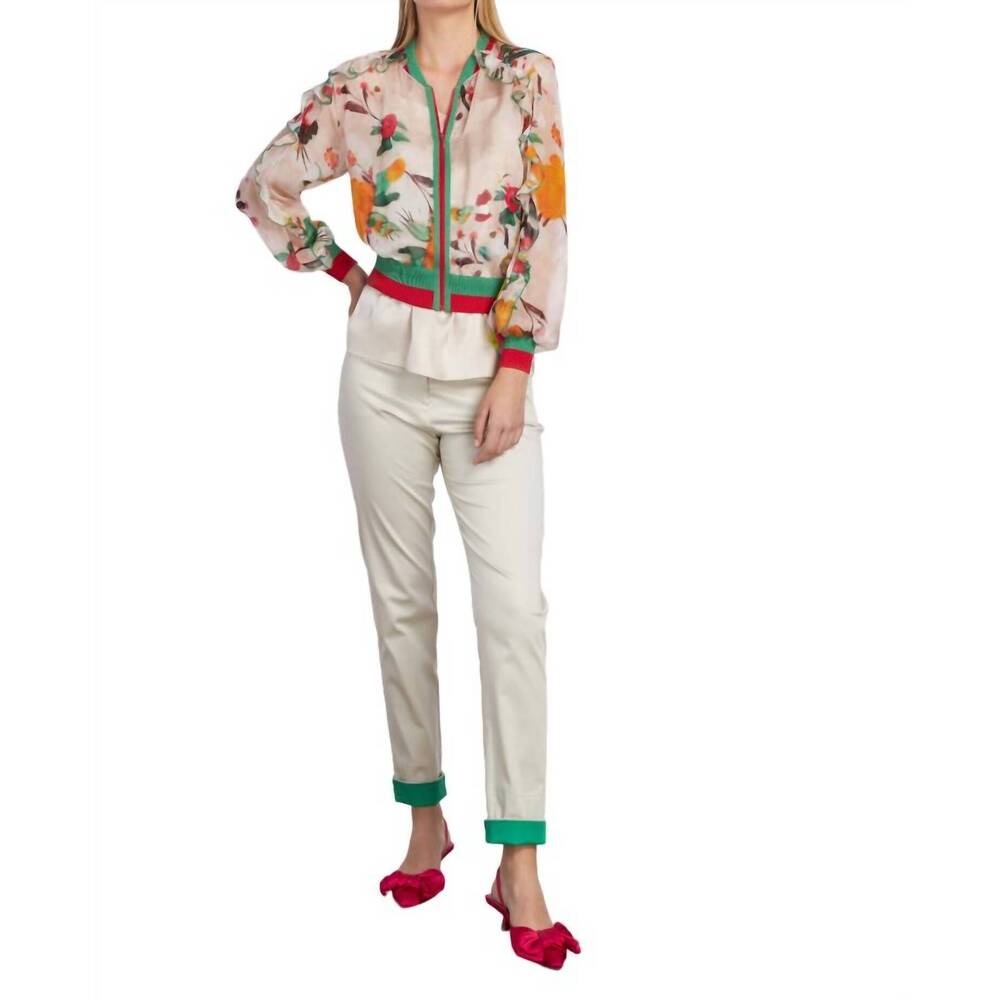 NEW TRICOT CHIC pants with folded bottom in beige